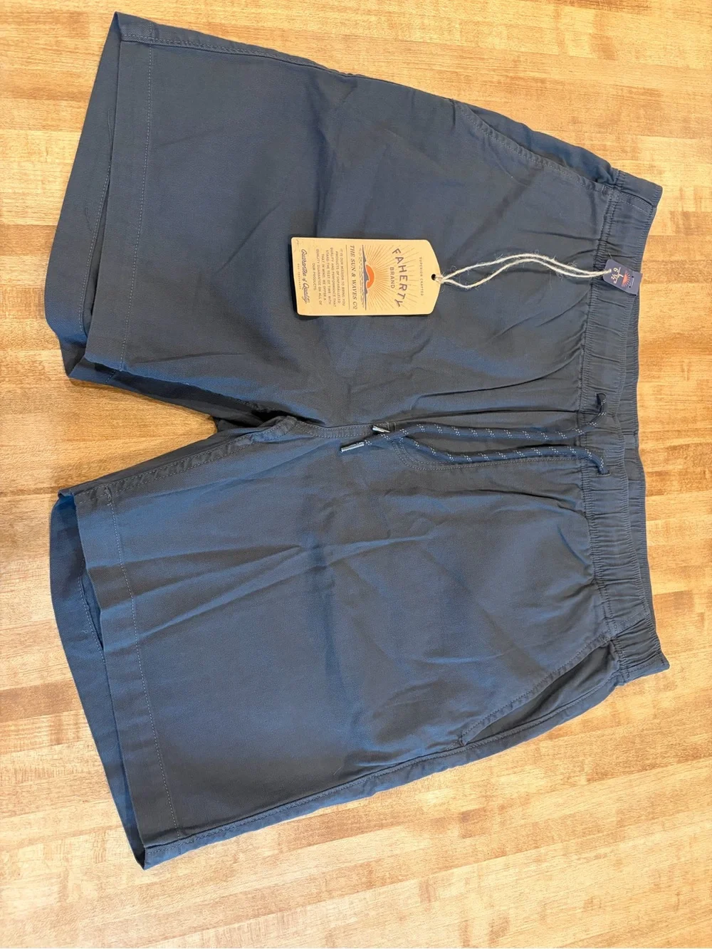 Faherty Charcoal Gray Elastic Waist Shorts